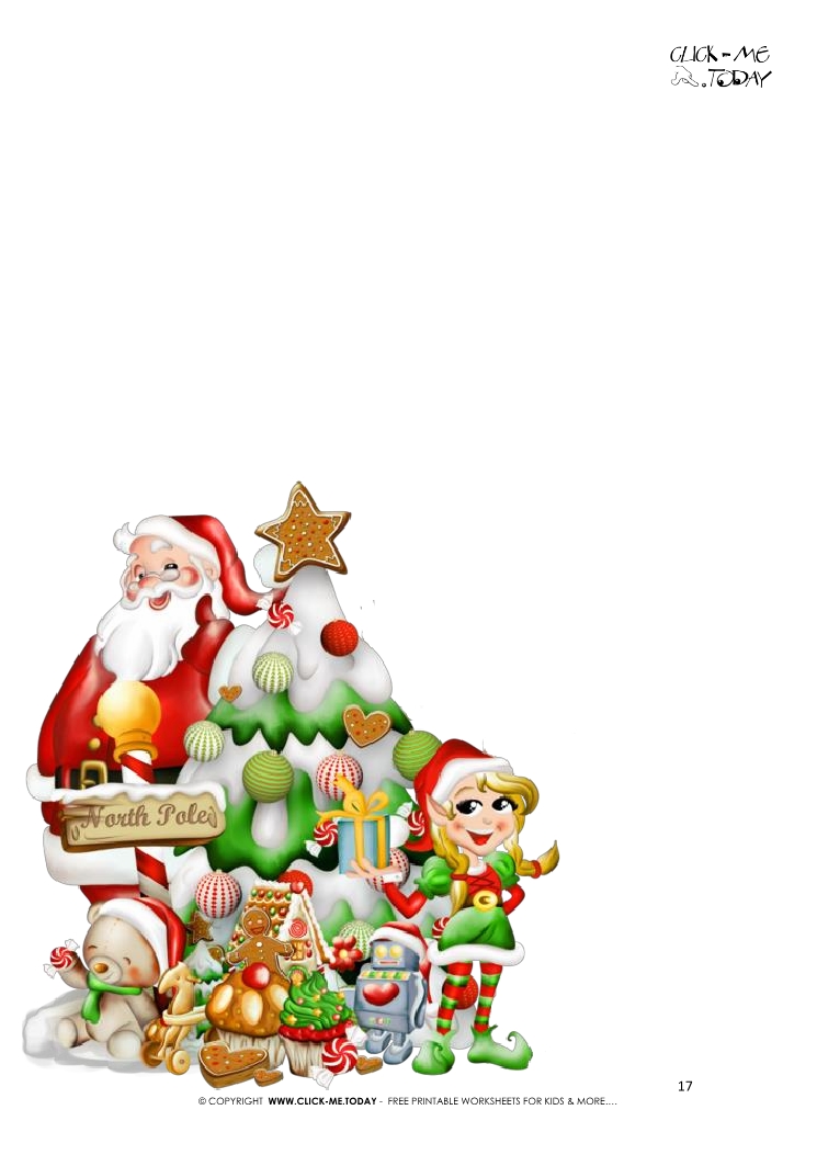 Free printable letter to Santa print out christmas tree & elf 17
